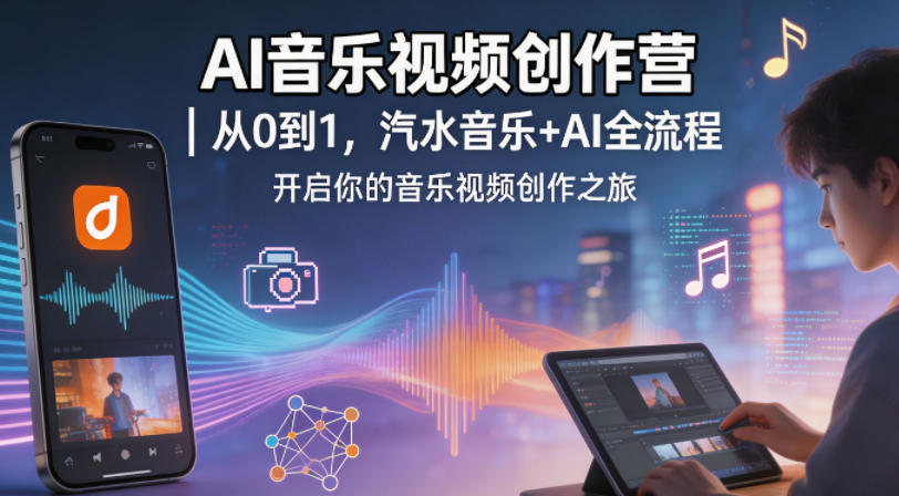 AI音乐视频创作营｜从0到1，汽水音乐+AI全流程，开启你的音乐视频创作之旅-小行网创