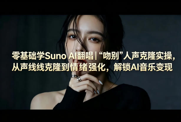 零基础学Suno AI翻唱｜《吻别》人声克隆实操，从声线克隆到情绪强化，解锁AI音乐变现-小行网创