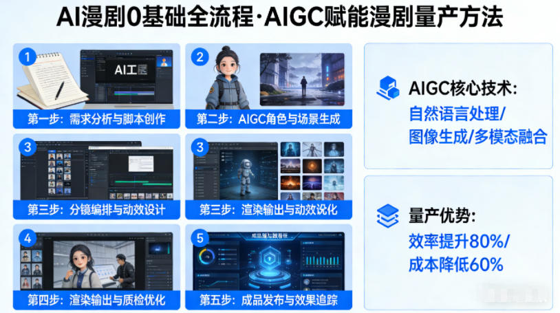 AI漫剧0基础全流程，快速掌握AIGC赋能的漫剧量产方法-小行网创