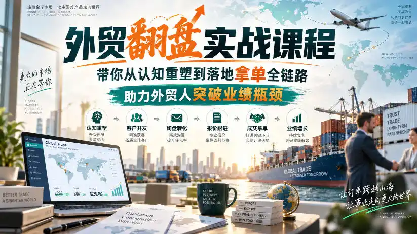 外贸翻盘实战课程,带你从认知重塑到落地拿单全链路,助力外贸人突破业绩瓶颈-小行网创