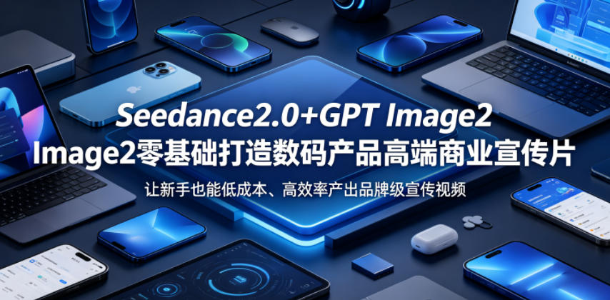 Seedance2.0+GPT Image2零基础打造数码产品高端商业宣传片,让新手也能低成本、高效率产出品牌级宣传视频-小行网创