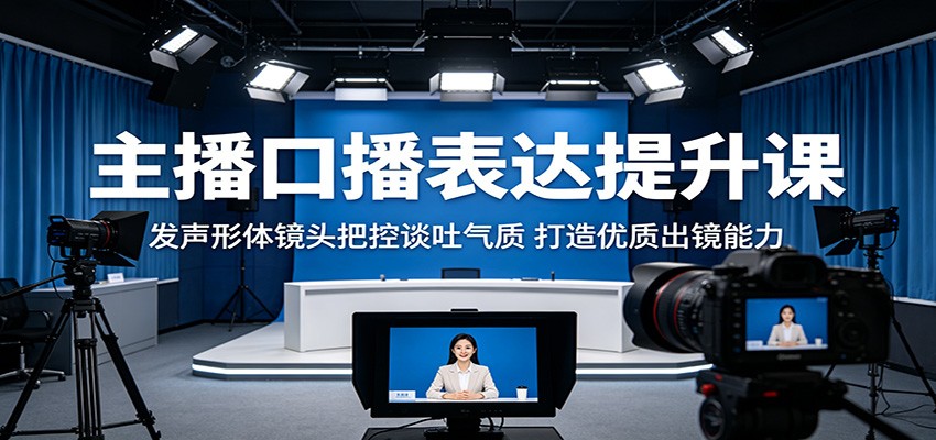 主播口播表达提升课:发声形体镜头把控谈吐气质,打造优质出镜能力-小行网创