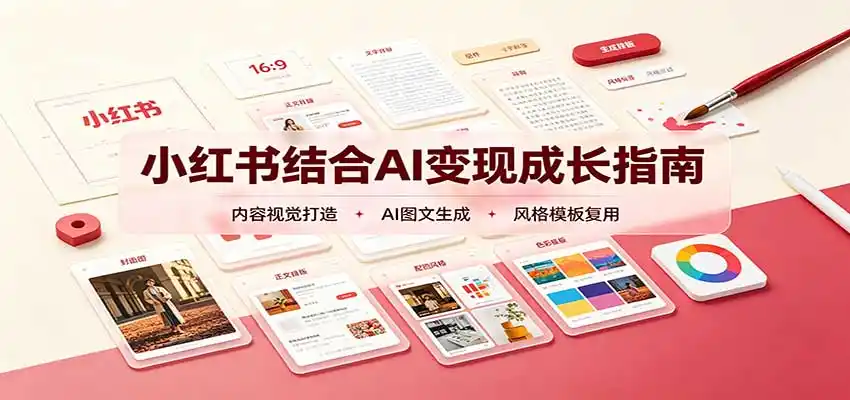 小红书结合AI变现成长指南：账号精准定位，内容视觉打造，搭建可复制流量获客体系-小行网创