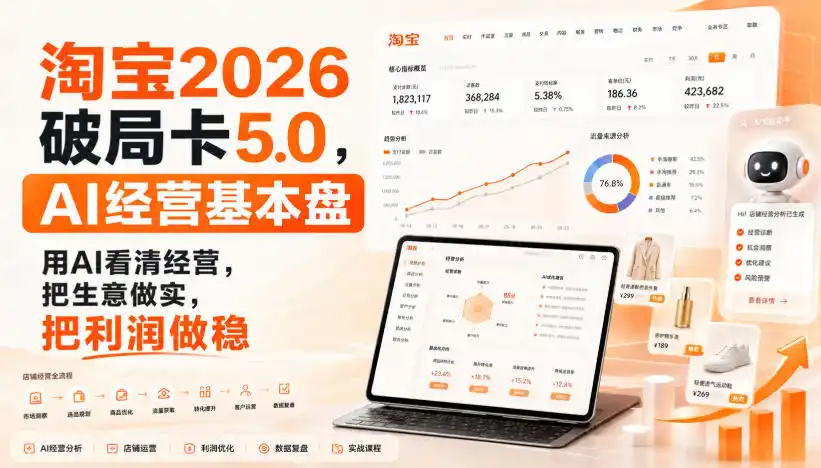 智篆商业-淘宝2026破局卡5.0,AI经营基本盘,用AI看清经营,把生意做实,把利润做稳-小行网创