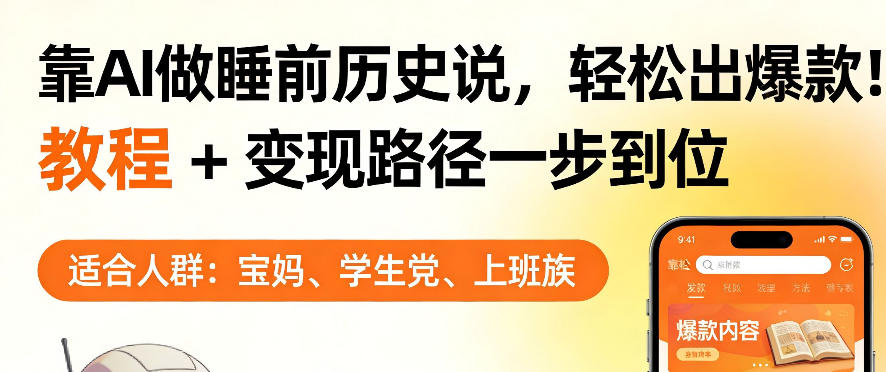 靠AI做睡前历史解说,轻松出爆款!教程+变现路径一步到位,单个视频收益1K+【揭秘】-小行网创