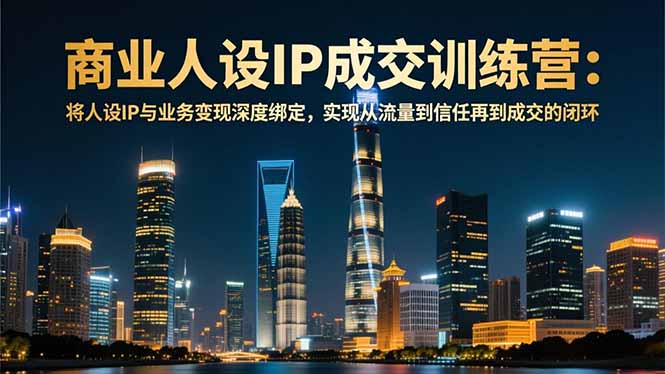 商业人设IP成交训练营-12月:将人设IP与业务变现深度绑定,从流量到信任再到成交闭环-小行网创