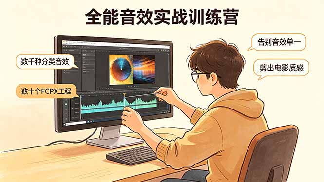 全能音效实战训练营：数千种分类音效+数十个FCPX工程，告别音效单一，剪出电影质感-小行网创