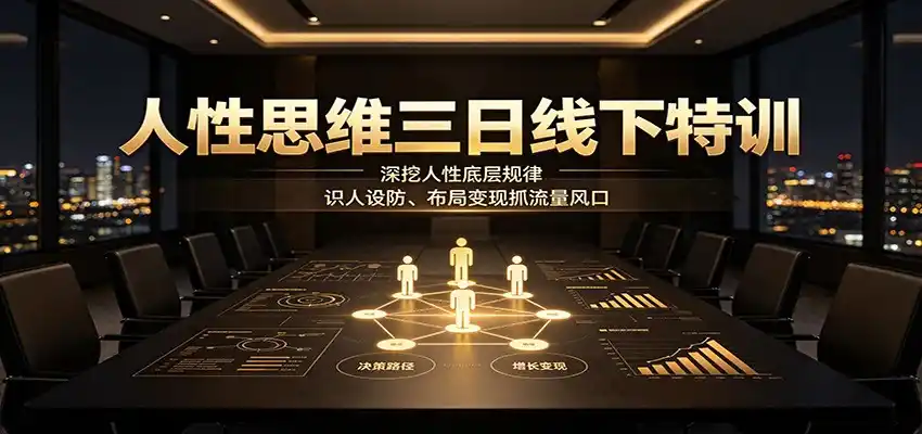 人性思维三日线下特训:深挖人性底层规律,识人设防、布局变现抓流量风口-小行网创