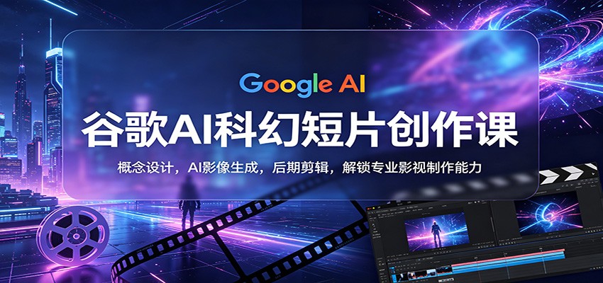 谷歌AI科幻短片创作课：概念设计，AI影像生成，后期剪辑，解锁专业影视制作能力-小行网创