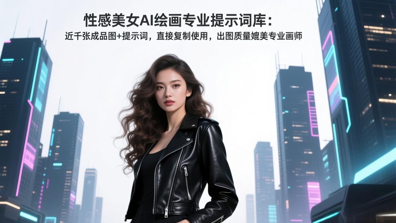 性感美女AI绘画专业提示词库：近千张成品图+提示词，直接复制使用，出图质量媲美专业画师-小行网创