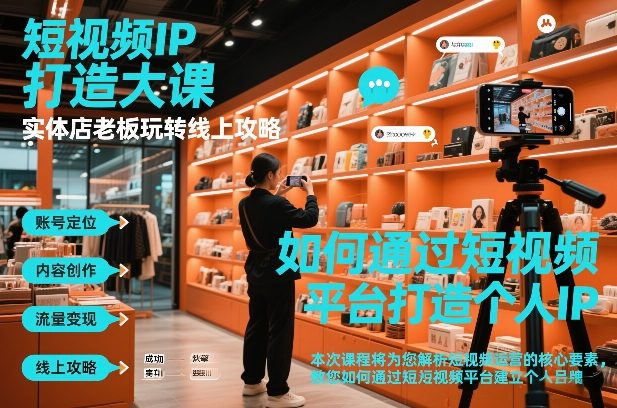 短视频ip打造大课，实体店老板玩转线上攻略-小行网创