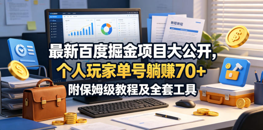 最新百度掘金项目大公开,个人玩家单号躺賺70+,附保姆级教程及全套工具【揭秘】-小行网创