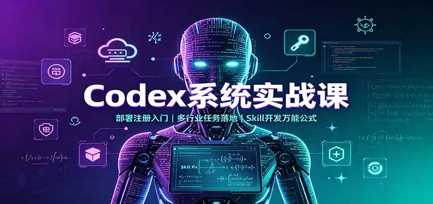Codex系统实战课:部署注册入门,多行业任务落地,Skill开发万能公式-小行网创