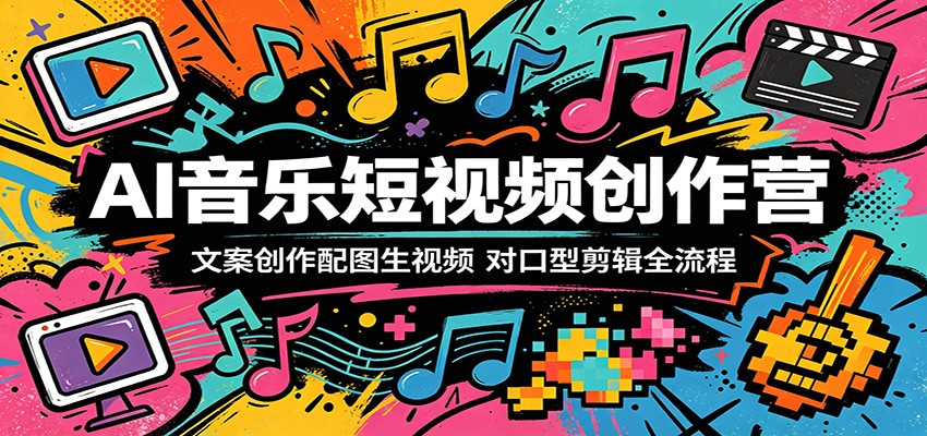 AI音乐短视频创作营:文案创作配图生视频,对口型剪辑全流程-小行网创