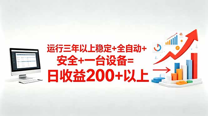 三年以上稳定+全自动+安全+一台设备=日收益200+-小行网创