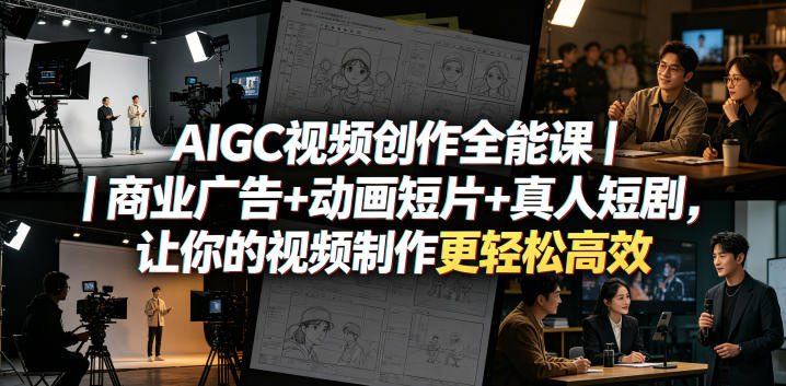 AIGC视频创作全能课|商业广告+动画短片+真人短剧,让你的视频制作更轻松高效-小行网创