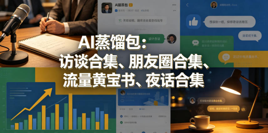 AI蒸馏包：访谈合集、朋友圈合集、流量黄宝书、夜话合集【文档】-小行网创