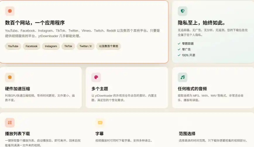 YouTube、B站超100+平台视频免费下载,超级好用,多平台免费开源热门视频下载器ytDownloader