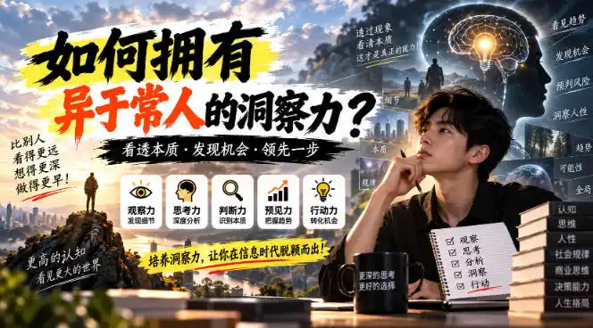 某公众号付费文章：如何拥有异于常人的洞察力？-小行网创
