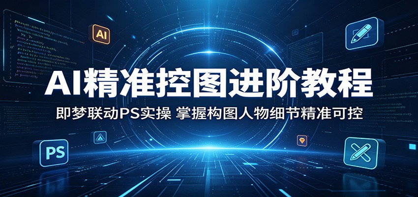 AI精准控图进阶教程:即梦联动PS实操,掌握构图人物细节精准可控-小行网创