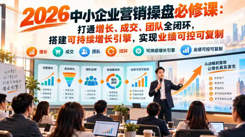 2026中小企业营销操盘必修课：打通增长、成交、团队全闭环，搭建可持续增长引擎，实现业绩可控可复制-小行网创
