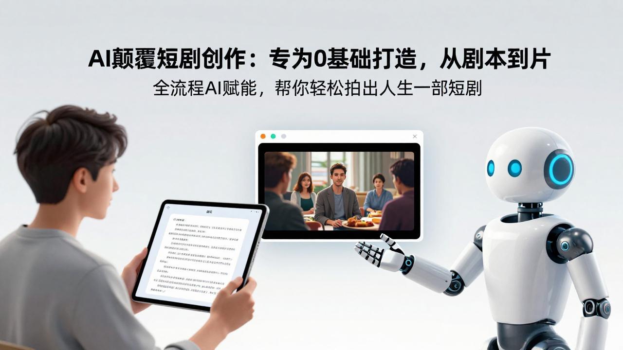 AI颠覆短剧创作：专为0基础打造，从剧本到成片全流程AI赋能，帮你轻松拍出人生第一部短剧-小行网创