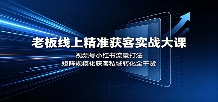 老板线上精准获客实战大课：视频号小红书流量打法，矩阵规模化获客私域转化全干货-小行网创