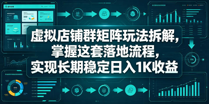 虚拟店铺群矩阵玩法拆解,掌握这套落地流程,实现长期稳定日入1K收益【揭秘】-小行网创