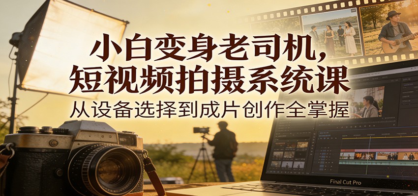 小白变身老司机，短视频拍摄系统课，从设备选择到成片创作全掌握-小行网创