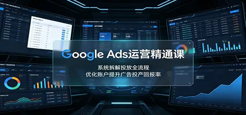Google Ads运营精通课:系统拆解投放全流程,优化账户提升广告投产回报率-小行网创