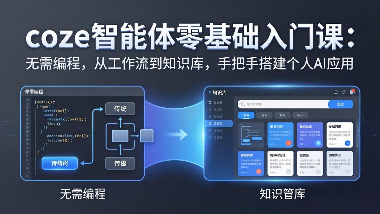 coze智能体零基础入门课：无需编程，从工作流到知识库，手把手搭建个人AI应用-小行网创