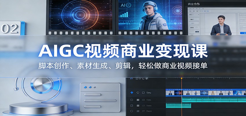 AIGC视频商业变现课：脚本创作、素材生成、剪辑，轻松做商业视频接单-小行网创