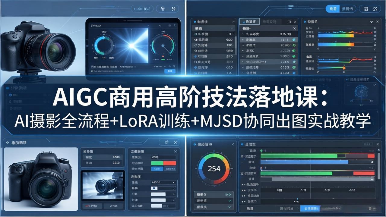 AIGC商用高阶技法落地课：AI摄影全流程+LoRA训练+MJSD协同出图实战教学-小行网创