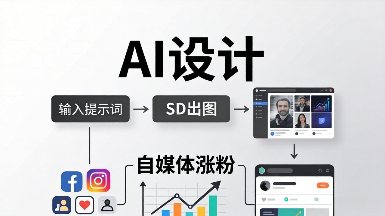 人人都是AI设计师：SD出图+自媒体涨粉一站教学，告别图文素材焦虑，AI设计让你轻松避开内卷-小行网创