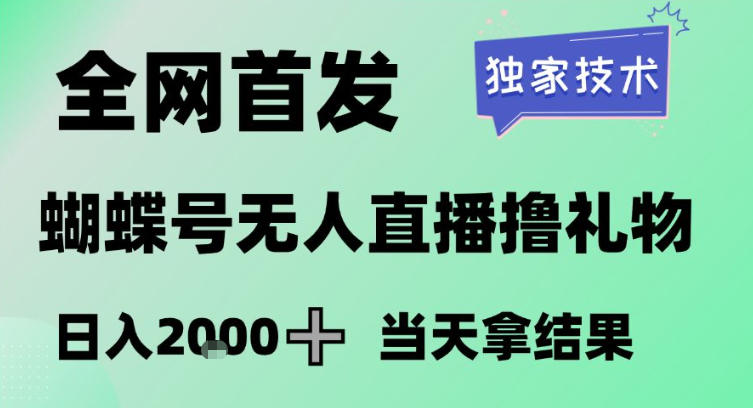 2026最新蝴蝶号无人直播掘金，独家技术，全网首发小白做了一个月收益3W，长期稳定可做【揭秘】-小行网创