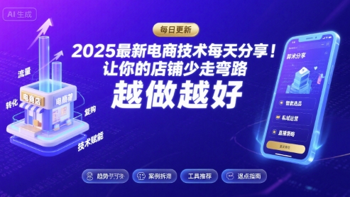 2026最新电商技术每天分享，让你的店铺少走弯路，越做越好(更新26年04月)-小行网创