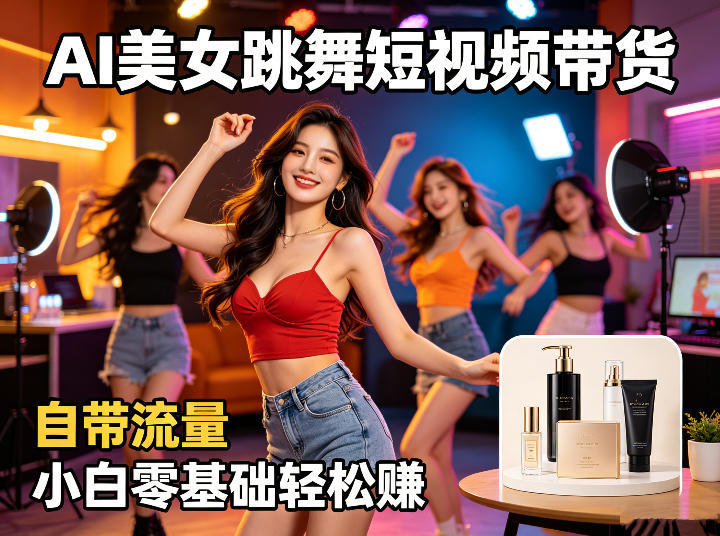 AI美女跳舞短视频带货：自带流量，小白零基础轻松賺，详细拆解-小行网创