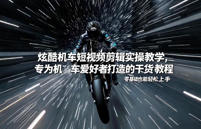 炫酷机车短视频剪辑实操教学，专为机车爱好者打造的干货教程，零基础也能轻松上手-小行网创