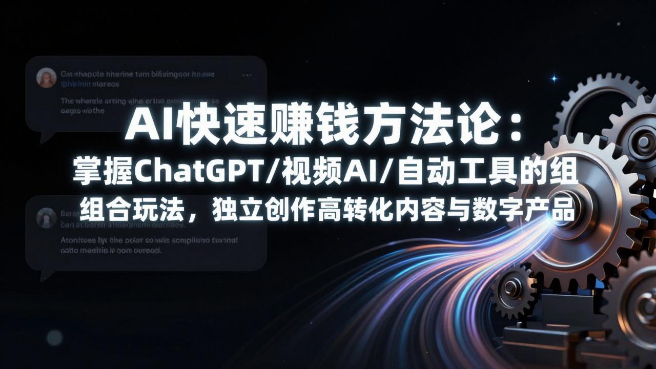 AI快速赚钱方法论：掌握ChatGPT/视频AI/自动化工具的组合玩法，独立创作高转化内容与数字产品-小行网创