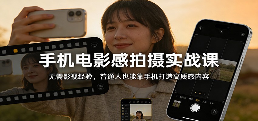 手机电影感拍摄实战课：无需影视经验，普通人也能靠手机打造高质感内容-小行网创