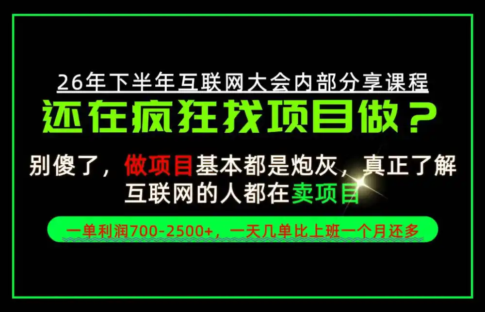 请不要再疯狂的找项目了！卖项目一单700-2.5k+不香吗？当天上手，当天变现！【揭秘】-小行网创