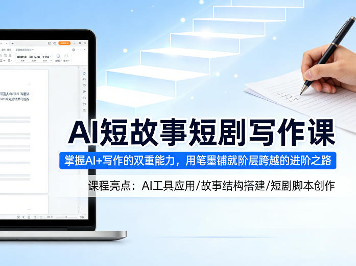AI短故事短剧写作课，掌握AI+写作的双重能力，用笔墨铺就阶层跨越的进阶之路-小行网创