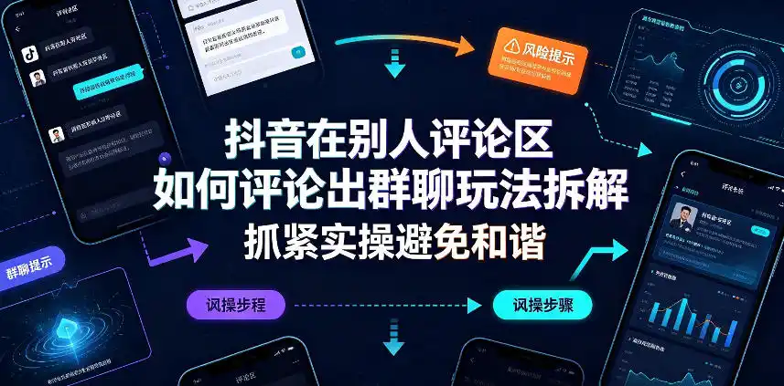 抖音在别人评论区如何评论出群聊玩法拆解，抓紧实操避免和谐-小行网创