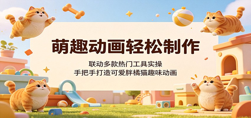 萌趣动画轻松制作,联动多款热门工具实操,手把手打造可爱胖橘猫趣味动画-小行网创