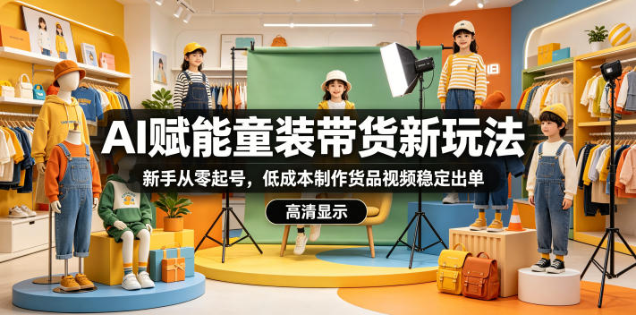 AI赋能童装带货新玩法,新手从零起号,低成本制作货品视频稳定出单-小行网创
