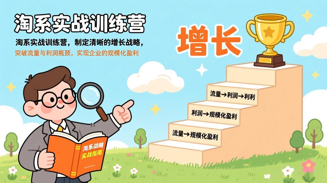 淘系实战训练营，制定清晰的增长战略，突破流量与利润瓶颈，实现企业的规模化盈利-小行网创