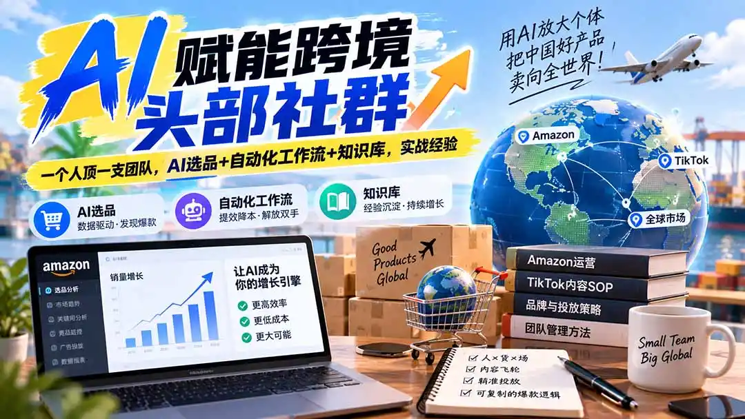 AI赋能跨境头部社群-更新9月:一个人顶一支团队,AI选品+自动化工作流+知识库,实战经验-小行网创