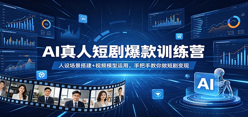 AI真人短剧爆款训练营：人设场景搭建+视频模型运用，手把手教你做短剧变现-小行网创