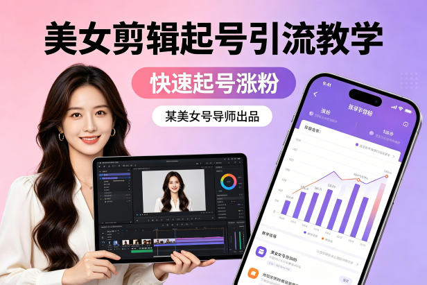 某美女号导师出品：美女剪辑起号引流教学，快速起号涨粉-小行网创