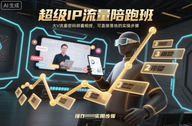 超级IP流量陪跑班，大V流量密码倾囊相授，可直接落地的实操步骤-小行网创